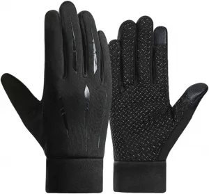 Зимние термоперчатки для мотоциклистов с флисовой подкладкой для защиты от холода, Schwarz
