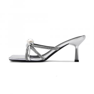 CAMEIDO Серебряные противоскользящие шлепанцы для женщин, цвет Silver