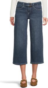 Женские укороченные джинсы Petite со средней посадкой и поясом, широкие, 25 дюймов Liverpool Los Angeles, Kerry