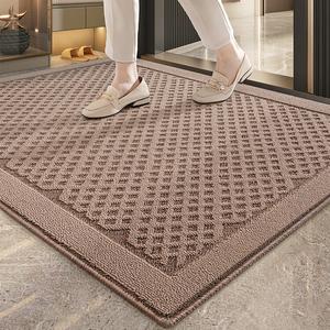 Dajiang Ковер 90х150 см для прихожей, износостойкий, с алмазным узором, цвет глубокий бежевый