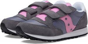 Кроссовки Saucony Kids Originals Jazz Double Hook & Loop, цвет Grey/Pink