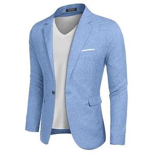 Мужской блейзер casual slim fit однобортный пиджак легкая спортивная куртка Coofandy, Sky Blue
