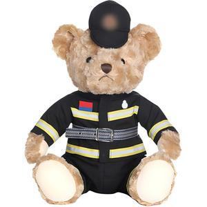 Плюшевая кукла медведь в костюме пожарного высота 25см/35см Shu family