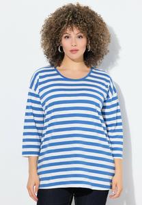 Топ Ulla Popken RINGEL RUNDHALS, Aegean Blue/Turquoise