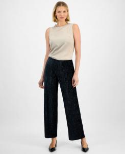 Женские плиссированные бархатные брюки JM Collection, Deep Black