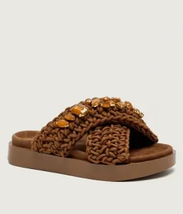 Тапочки из плетеных камней Inuikii, коричневый