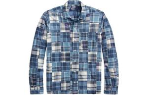 Патчворк рубашка на пуговицах Polo Ralph Lauren, синий