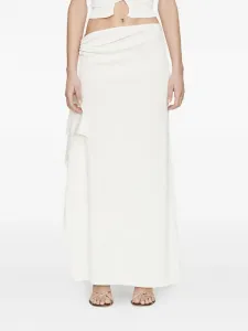 Юбка Crystal Pendant Cascade асимметричного кроя Christopher Esber, белый