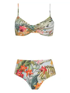 Бикини с драпировкой и цветочным принтом Lygia & Nanny, белый