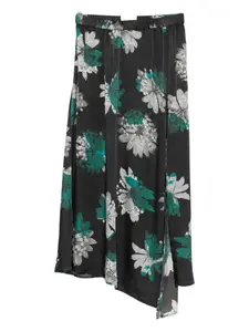 Юбка Sobat с цветочным принтом и разрезом Christian Wijnants, черный