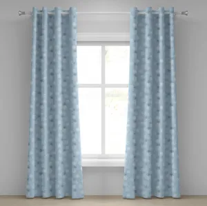 Зимняя штора на люверсах ABAKUHAUS, для холодной зимы - канун Нового года - традиционные рождественские звезды, декоративные двухпанельные шторы, 280 см x 245 см, сине-серо-бело-серые Abakuhaus