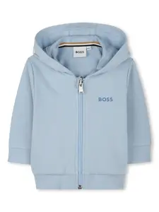 Кардиган с капюшоном и логотипом BOSS Kidswear, синий