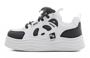 Износостойкие легкие низкие скейтерские туфли для увеличения роста женские бежево-черные RENBEN