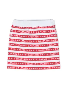 Юбка с логотипом Balmain Kids, белый