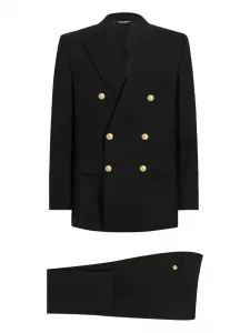 Двубортный костюм в стиле мартини с золотыми пуговицами DOLCE & GABBANA, черный
