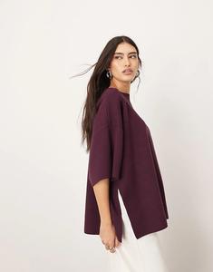 Футболка ARRANGE премиум-класса из плотного трикотажа оверсайз бордового цвета