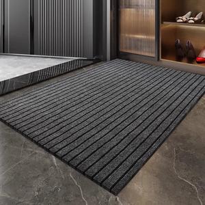 Dajiang Ковер 160x300 см для прихожей, серый в полоску, нескользящий, с быстрым впитыванием и испарением влаги