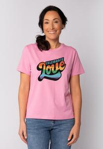 Футболка с принтом CELEBRATE LOVE watapparel, светло-розовый