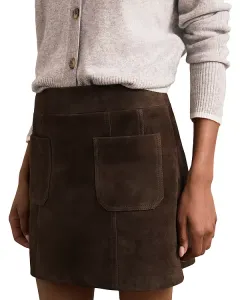 Замшевая мини-юбка Vida Reiss, коричневый