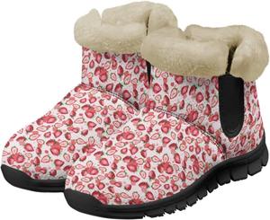 Женские зимние ботинки Jeiento Lemon с фруктовым принтом, противоскользящие, модные пушистые прогулочные ботинки, Strawberry