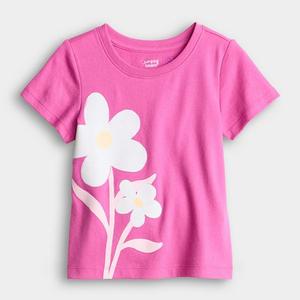 Футболка с принтом для девочек 4-12 Jumping Beans, Pink Flower Side