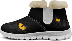 Женские зимние ботинки Howilath с плюшевой подкладкой, противоскользящие, теплые, для улицы, ботильоны, Black Cat