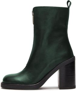 Женские закрытые ботильоны Maiyang с круглым носком, молнией спереди, массивным стойким каблуком, модные повседневные туфли для свиданий, размер 4-16 US, Dark Green