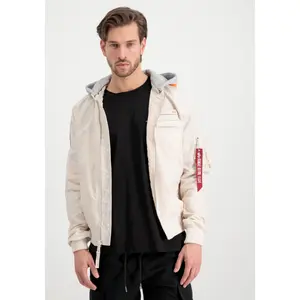 Куртка-бомбер Alpha Industries " Alpha Industries Мужчины - Куртки-бомберы MA-1 TT Hood Custom", цвет Jet Stream White