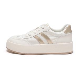 Китайский стиль Новая повседневная серия Высокие скейтерские кроссовки Women's Hotwind, 123 Бежевый Золотой