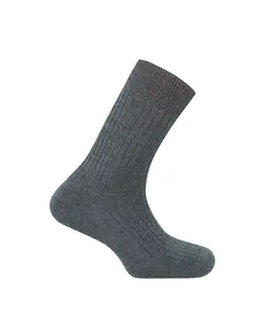 Белые вязаные мужские носки из 100% шерсти в рубчик Сделано в Испании Punto Blanco, серый