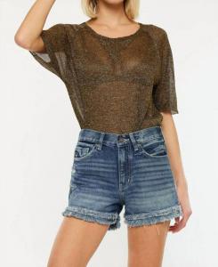 Джинсовые шорты с рваным краем в среднем оттенке KanCan, Medium Wash