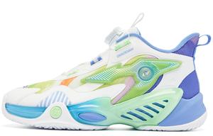 QIAODAN Детские баскетбольные кроссовки с противоскользящей подошвой, износостойкие, белые, синие, подростковые