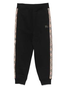 Хлопковые спортивные штаны Burberry Kids, черный