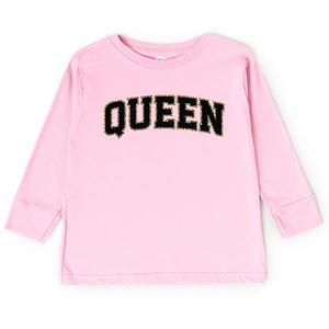 Футболка с длинным рукавом Queen leopard print для малышей The Juniper Shop, Pink