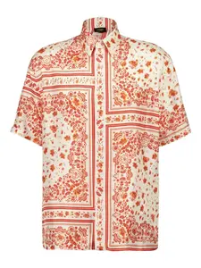 Рубашка с короткими рукавами и принтом FENDI, белый