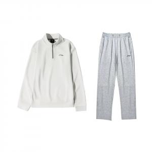 LiNing Casual Sportswear Unisex Li-Ning, clothing set · (белый top+серый pants)
