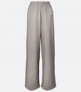 Флисовые спортивные штаны с логотипом Felin Acne Studios, Grey Melange