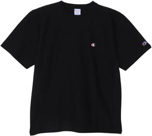 Мужская футболка Champion REVERS WEAVE(R) C3-Z320/C3-T330, короткий рукав, круглый вырез, 100% хлопок, 257 г, вышивка, логотип One Point, футболка с коротким рукавом Reverse Weave(R), черный