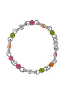 Серебристое колье с цветочным узором CASABLANCA, серебристый