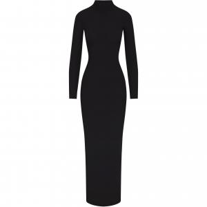 Скимс софт лаундж водолазка длинное платье с длинными рукавами женское ONYX/Onyx