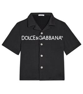Рубашка для боулинга с логотипом Dolce&Gabbana Kids, черный