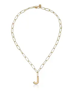 Ожерелье с инициалами в виде цепочки-скрепки Ettika, gold-j