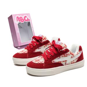 ABCIO Амортизирующие износостойкие легкие низкие скейтерские кроссовки унисекс в коробке - вдохновленные Chanel красные (улучшенная версия), цвет Chanel-Inspired Red (Upgraded)