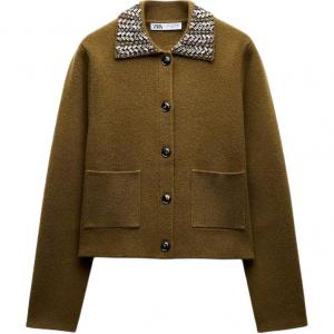 Свитер женский тёмный хаки ZARA