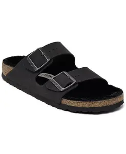 Женские синтетические сандалии Arizona Shearling от Finish Line Birkenstock, черный