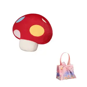 Плюшевая кукла с мультяшным кроликом и грибами высота 40см Runcan, красный