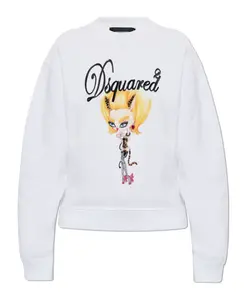 Толстовка с принтом и аппликациями Dsquared2, белый
