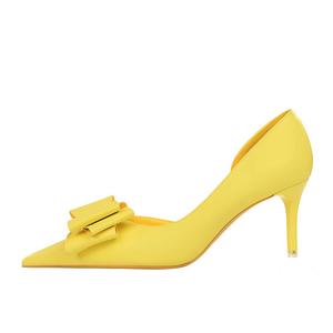Dunnu Женские туфли на тонком каблуке 6,5 см желтые, цвет Yellow 6.5CM