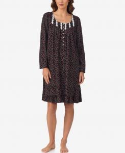 Женская короткая ночная рубашка с длинными рукавами Eileen West, Gray Multi