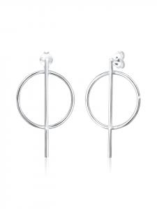 Elli Серьги из серебра 925 пробы с геометрическим узором, двухцветные/трехцветные, серебристые